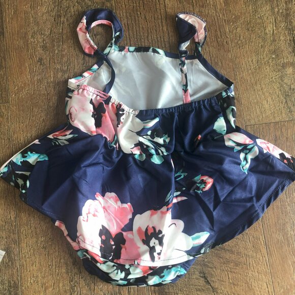 Baby Girl Ruffle Straps Floral Dress 3 to 6 months - Picture 3 of 4